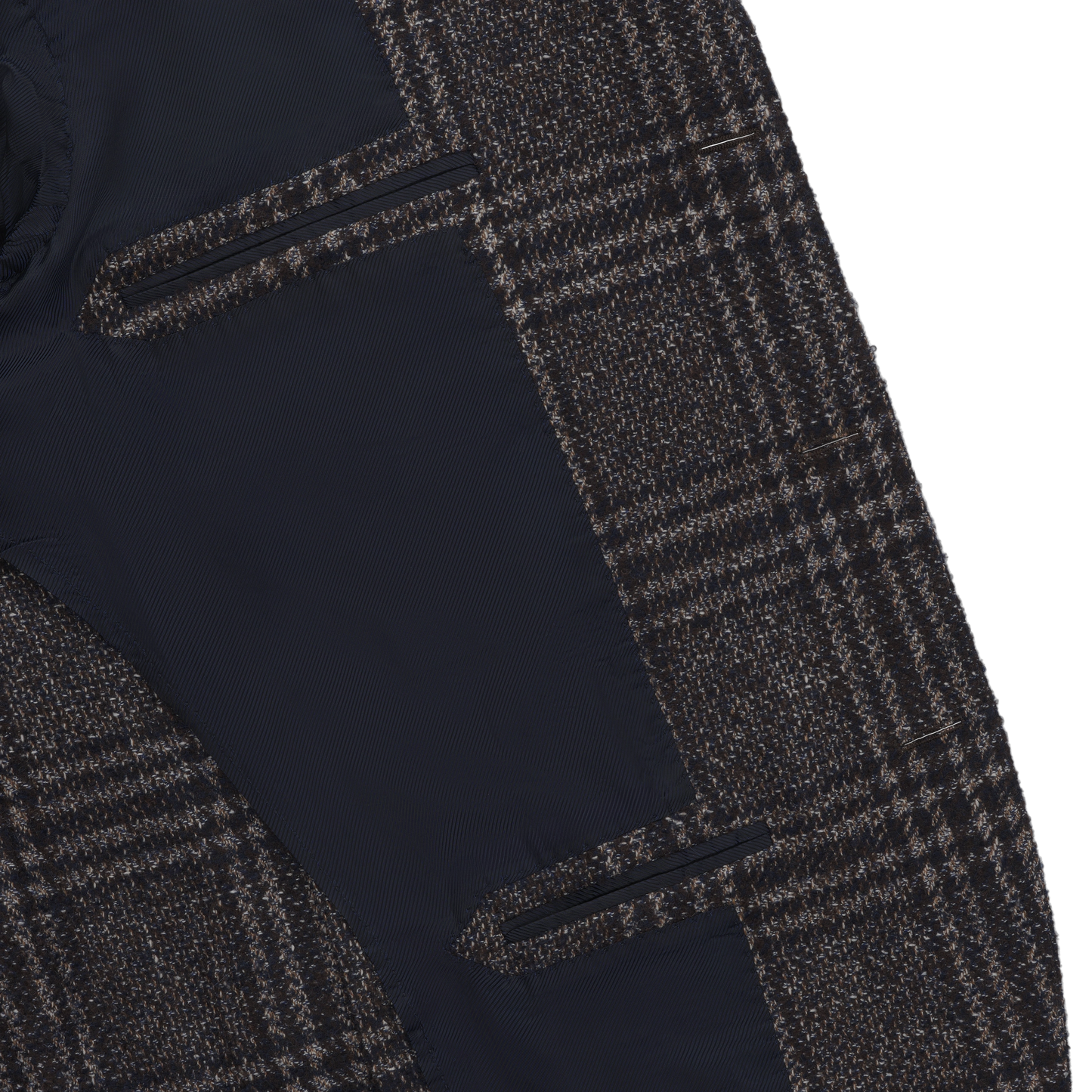 Single-Breasted Wool Jacket in Dark Blue and Brown. Exclusively Made for Sartale