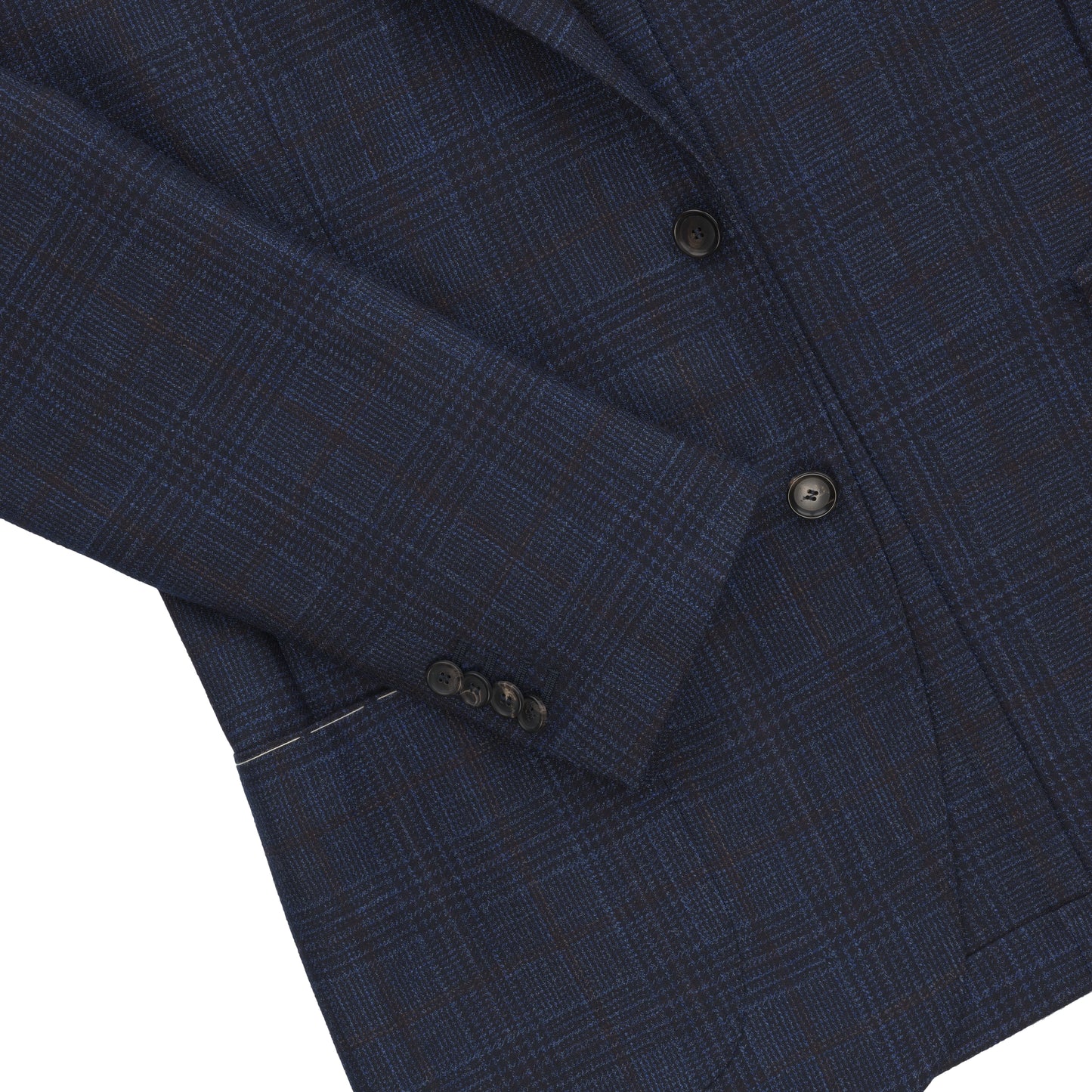 Einreihige Jacke aus Wolle und Kaschmir in Marineblau. Exklusiv für Sartale hergestellt