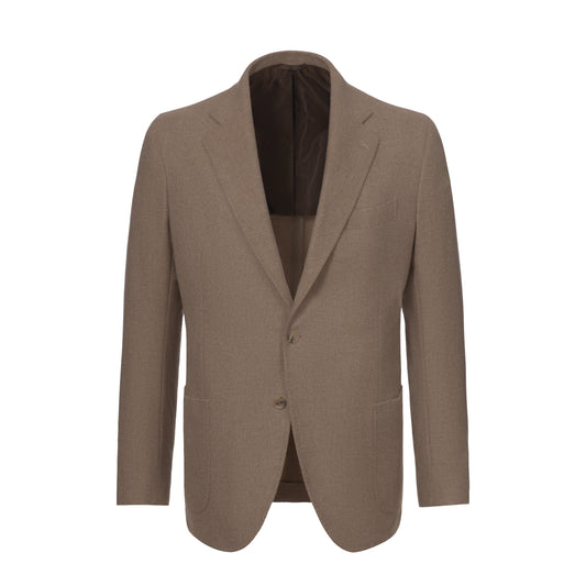 Single-Breasted Cashmere Jacket in Sand Brown. Exclusively Made for Sartale
