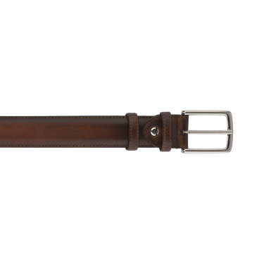 Calfskin Leather Belt in Burnt