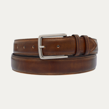 Calfskin Leather Belt in Brown