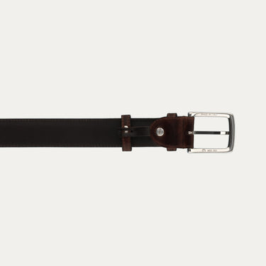 Calfskin Leather Belt in Dark Brown