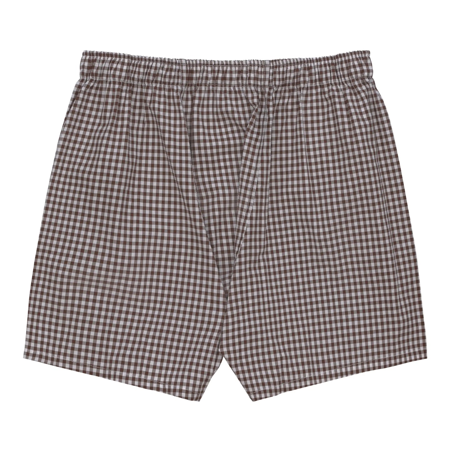 Checked Boxer Shorts in White and Brown