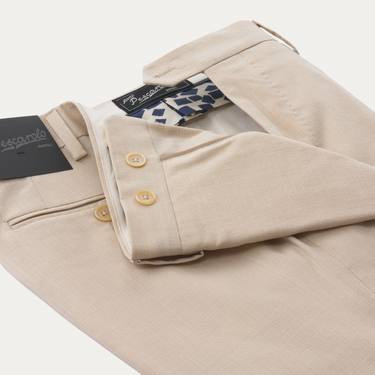Marco Pescarolo Slim-Fit Virgin Wool, Silk and Linen-Blend Classic Trousers in Light Beige - SARTALE