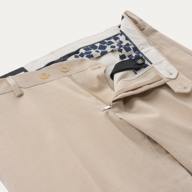 Marco Pescarolo Slim-Fit Virgin Wool, Silk and Linen-Blend Classic Trousers in Light Beige - SARTALE