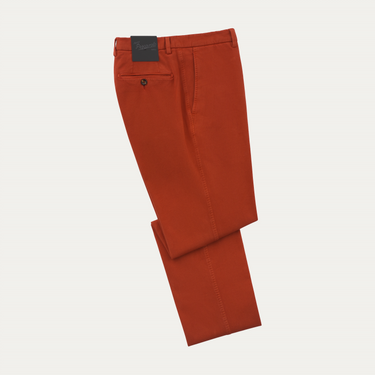Marco Pescarolo Slim-Fit Stretch-Cotton and Cashmere-Blend Trousers in Orange - SARTALE