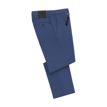 Cotton-Silk Blend Trousers in Light Blue