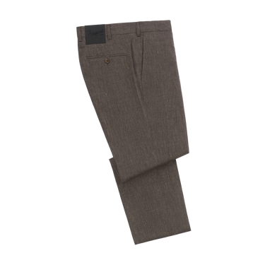 Cashmere-Linen Blend Trousers in Light Brown Melange