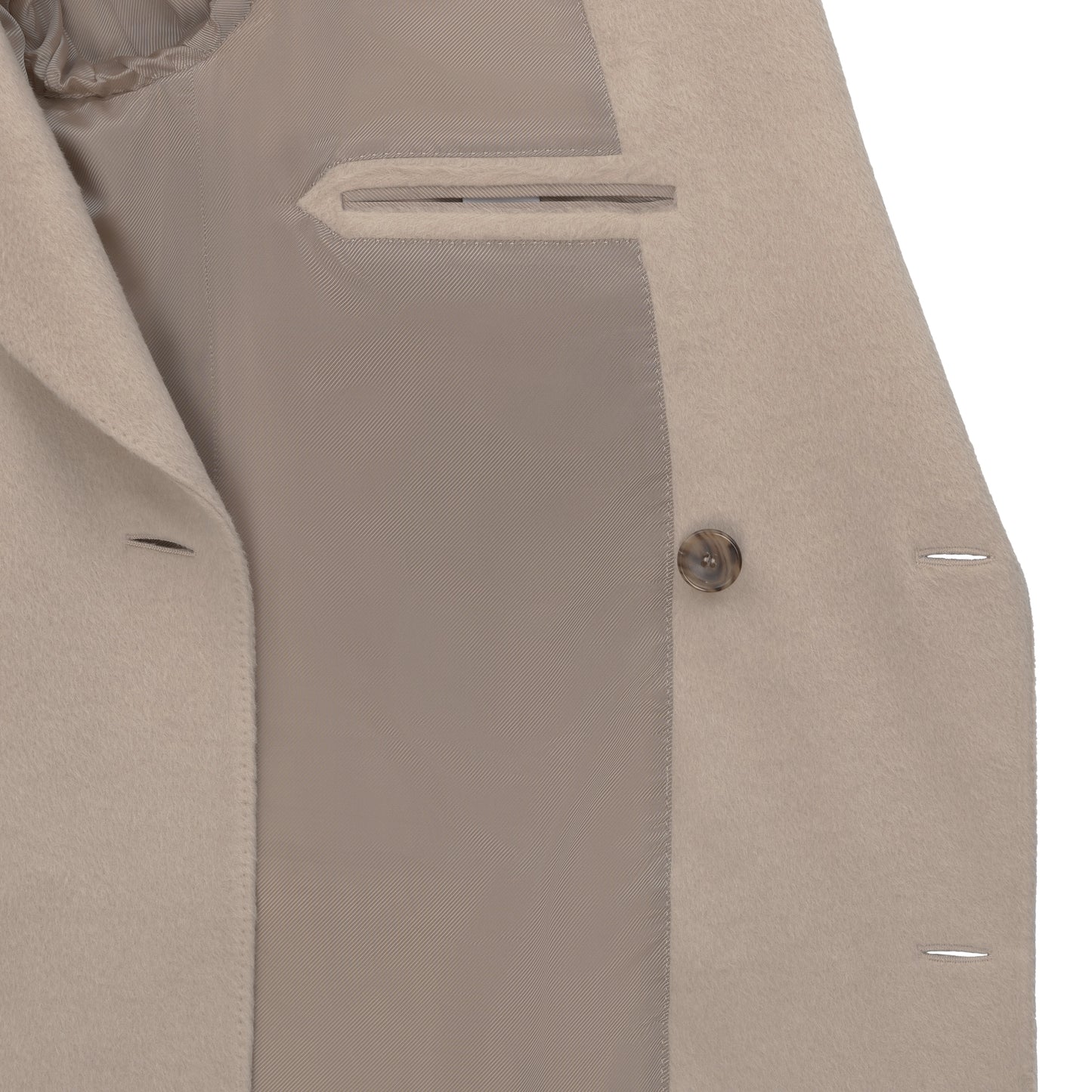 Double-Breasted Wool Coat in Beige. Exclusively Made for Sartale
