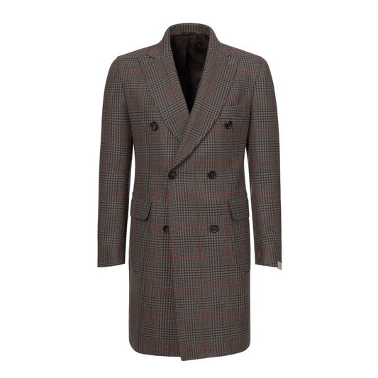 Double-Breasted Checked Wool Coat in Multicolor. Exclusively Made for Sartale