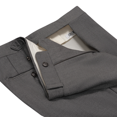 Tailored flat-front Wool Trousers in Dark Grey. Exclusively made for Sartale