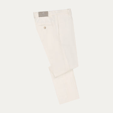 Slim-Fit Corduroy Cotton Trousers in Cream