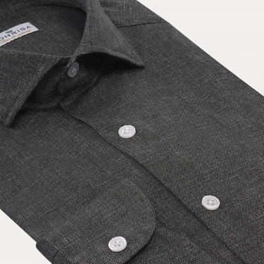 Camisa de jersey de algodón en color gris oscuro