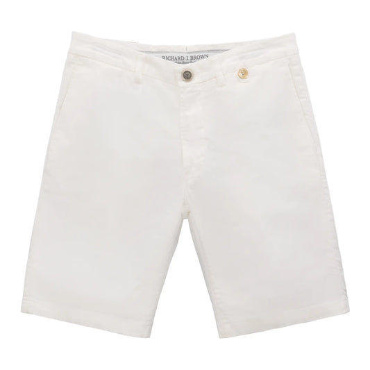 Bermuda-Shorts aus Stretch-Baumwolle in Weiß