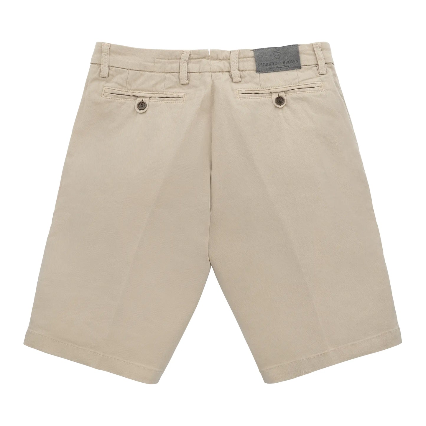 Stretch-Cotton Bermuda Shorts in Beige