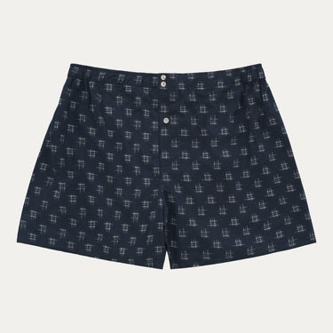 Cotton Boxer Shorts in Navy Blue