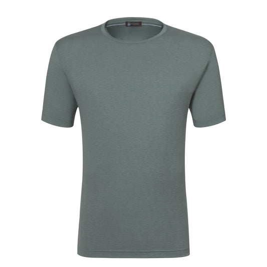 T-Shirt-Pullover aus Seidenmischung in Salbeigrün