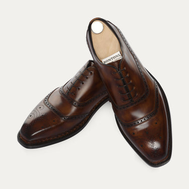 Bontoni «Tiziano» Five-Eyelet Oxford with Perforated Details and Medallion - SARTALE