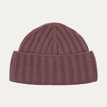 Ribbed Cashmere Hat in Burgundy