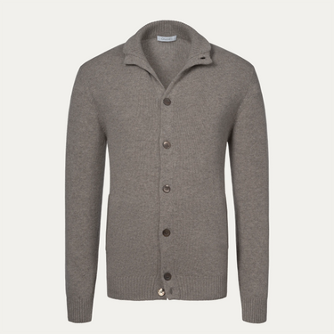 Cashmere Button Cardigan in Grey