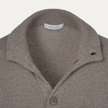 Cashmere Button Cardigan in Grey