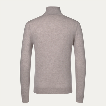 Wool Turtleneck in Light Grey Melange