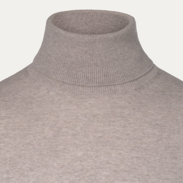 Wool Turtleneck in Light Grey Melange