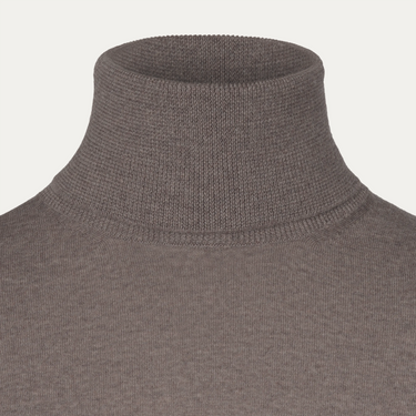 Wool Turtleneck Sweater in Taupe Grey