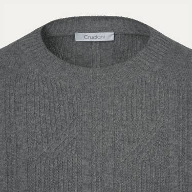 Wool and Cashmere Turtleneck in Steel Grey