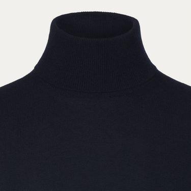 Wool and Cashmere Turtleneck in Dark Blue