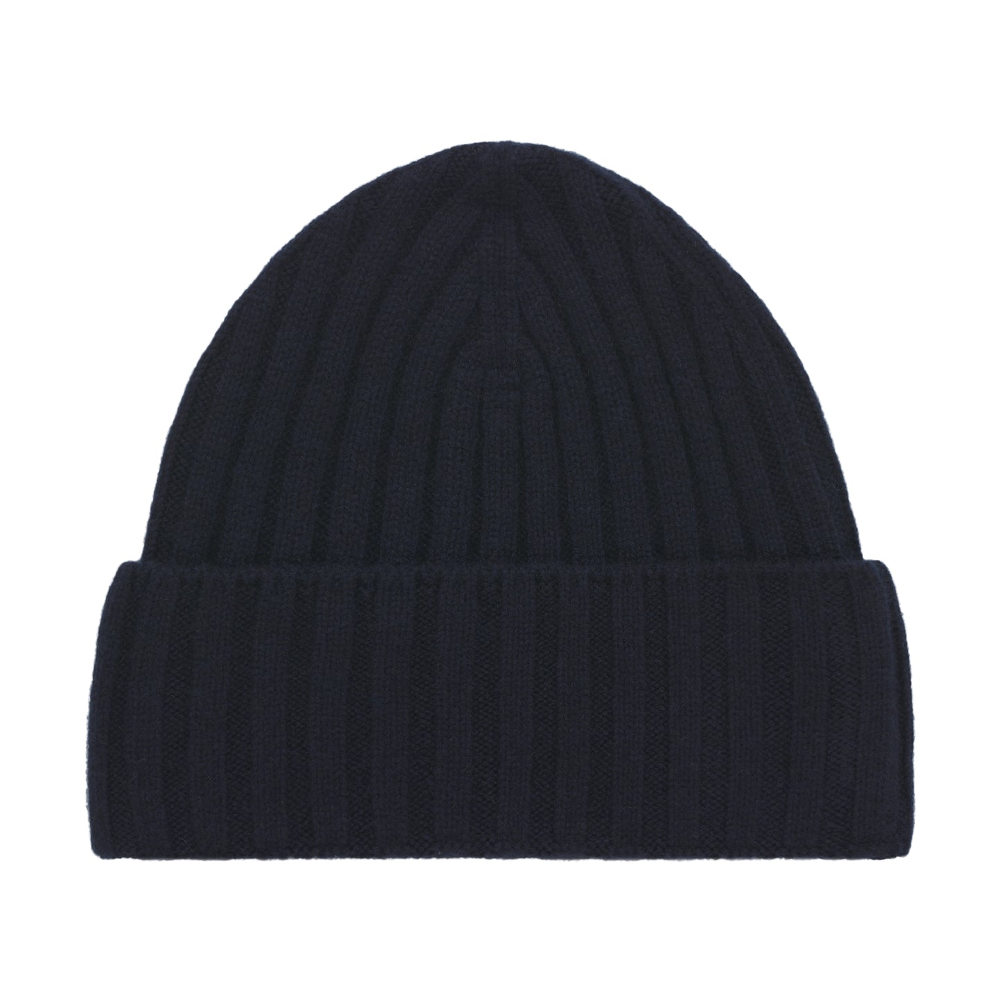 Ribbed Cashmere Hat in Navy Blue