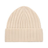 Ribbed Cashmere Hat in Vanilla Cream