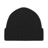 Ribbed Cashmere Hat in Black
