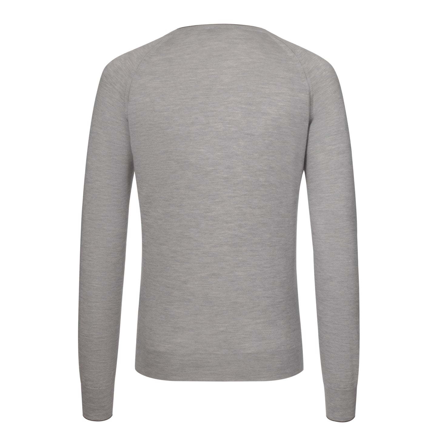 Cashmere and Silk Crew-Neck Sweater in Light Grey Melange