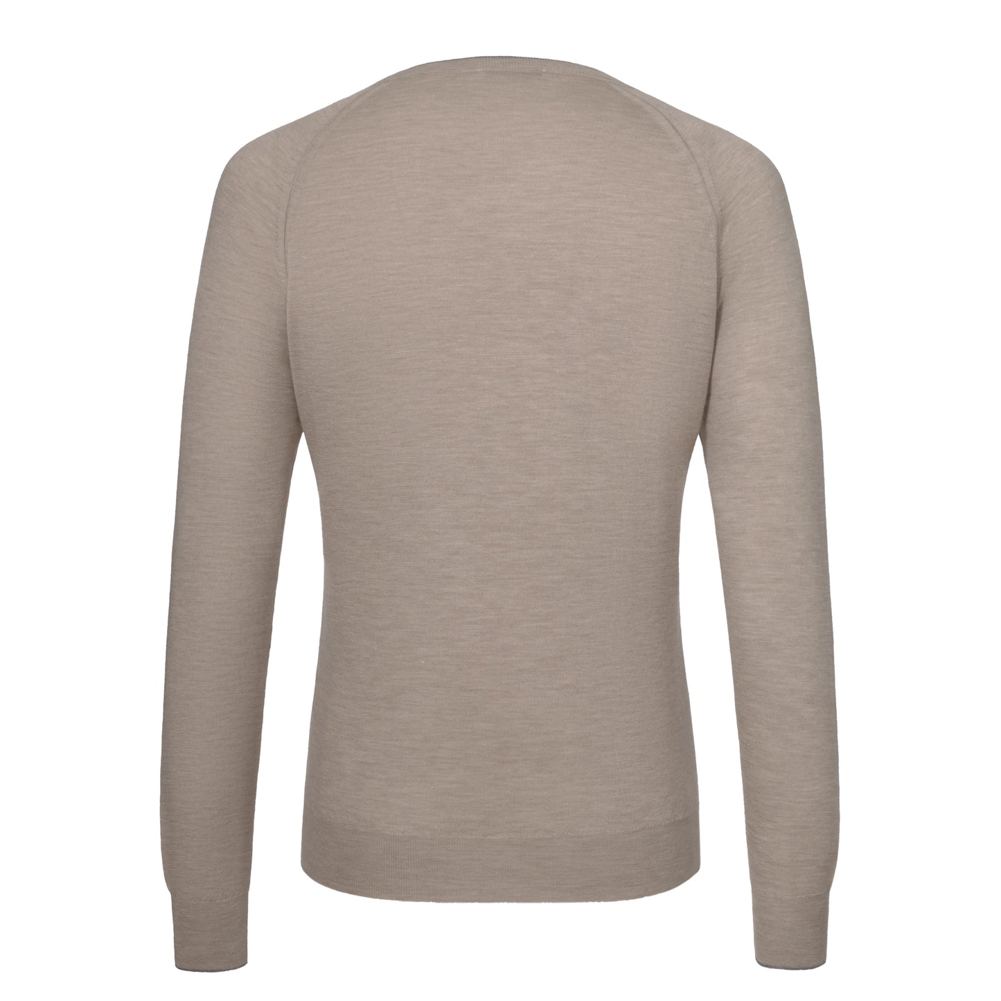 Cashmere and Silk Crew-Neck Sweater in Putty Grey Melange
