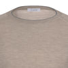 Cashmere and Silk Crew-Neck Sweater in Putty Grey Melange