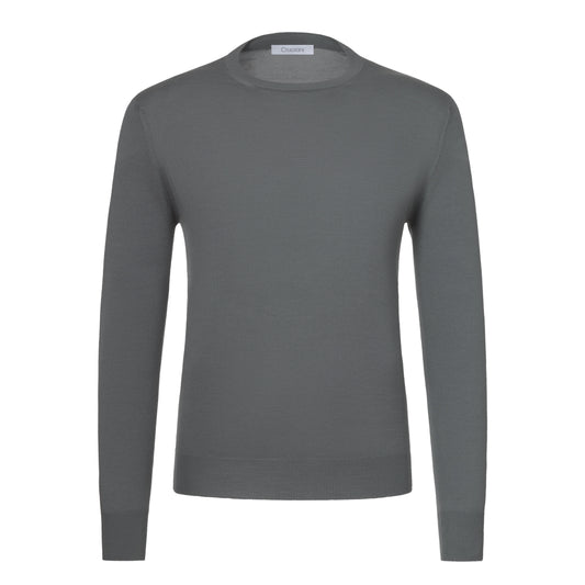 Cashmere and Silk Crew-Neck Sweater in Smoke Green