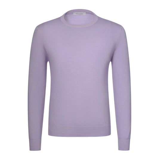 Cashmere and Silk Crew-Neck Sweater in Orchid White