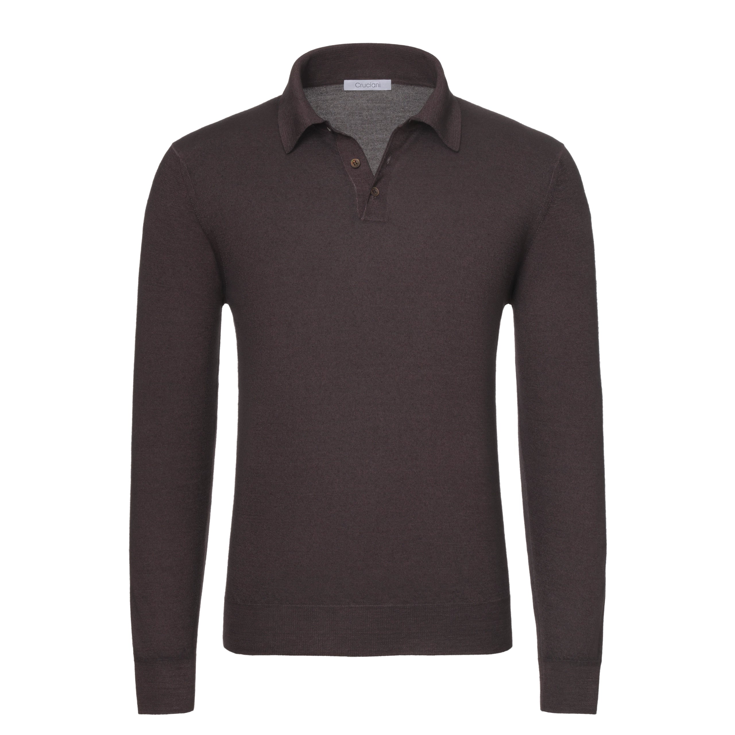 Cashmere and Silk Sweater Polo Shirt in Wild Brown