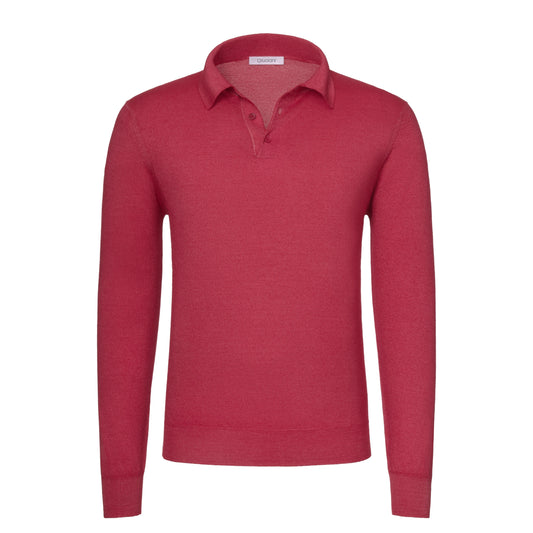 Cashmere and Silk Sweater Polo Shirt in Lollipop