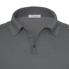 Cashmere and Silk Sweater Polo Shirt in Smoke Green