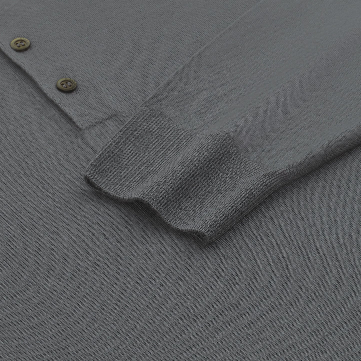Cashmere and Silk Sweater Polo Shirt in Smoke Green