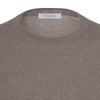 Wool Crew-Neck Sweater in Oak Brown Melange