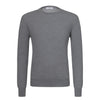 Wool Crew-Neck Sweater in Seal Grey Melange