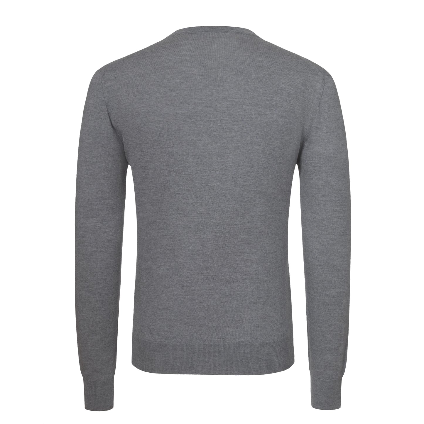 Wool Crew-Neck Sweater in Seal Grey Melange