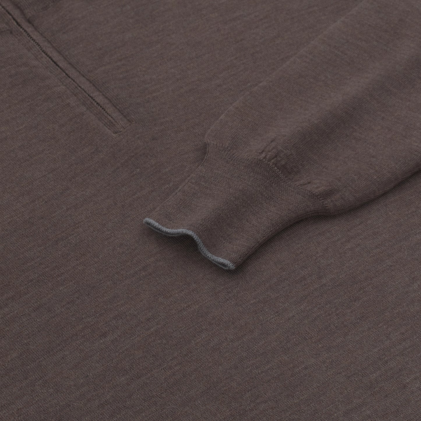 Wool Half-Zip Sweater in Grey Violet Melange