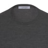 Wool Crew-Neck Sweater in Grey Melange