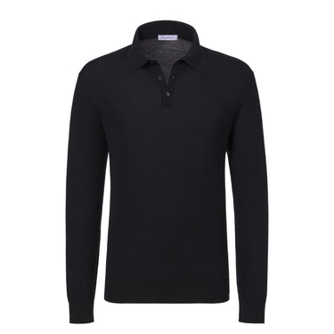 Wool Polo Shirt in Black