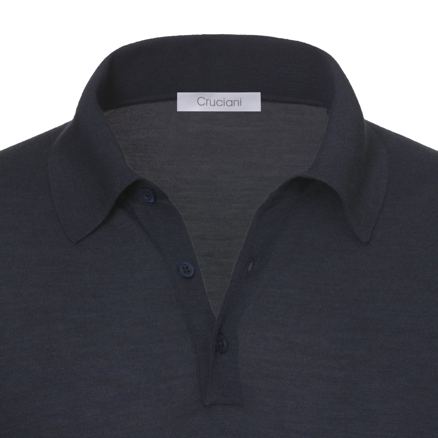 Wool Sweater Polo Shirt in Dark Blue Suit