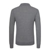 Wool Sweater Polo Shirt in Medium Grey Melange